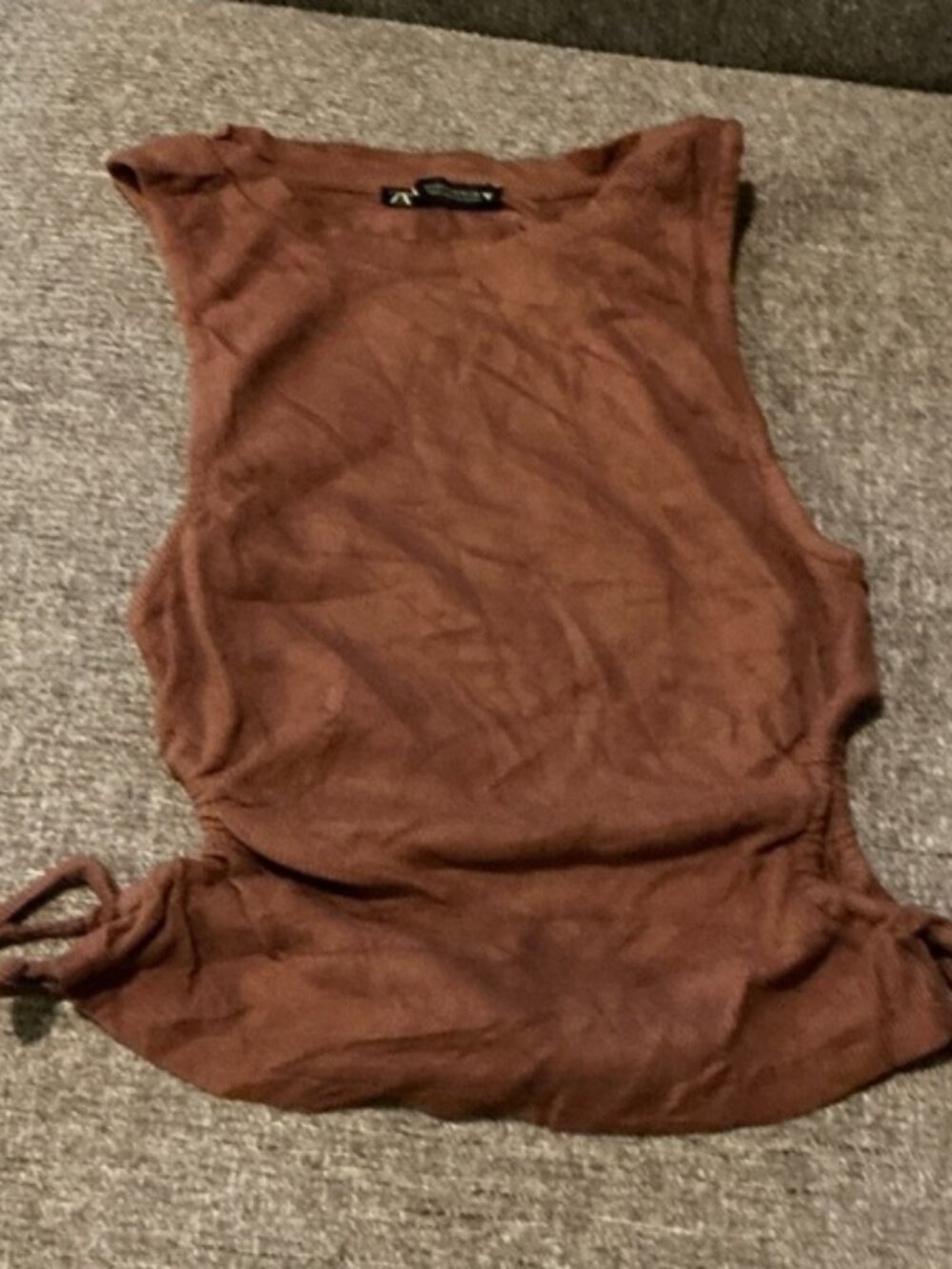 Sleeveless Tie-Side Top in Rust Brown - Women